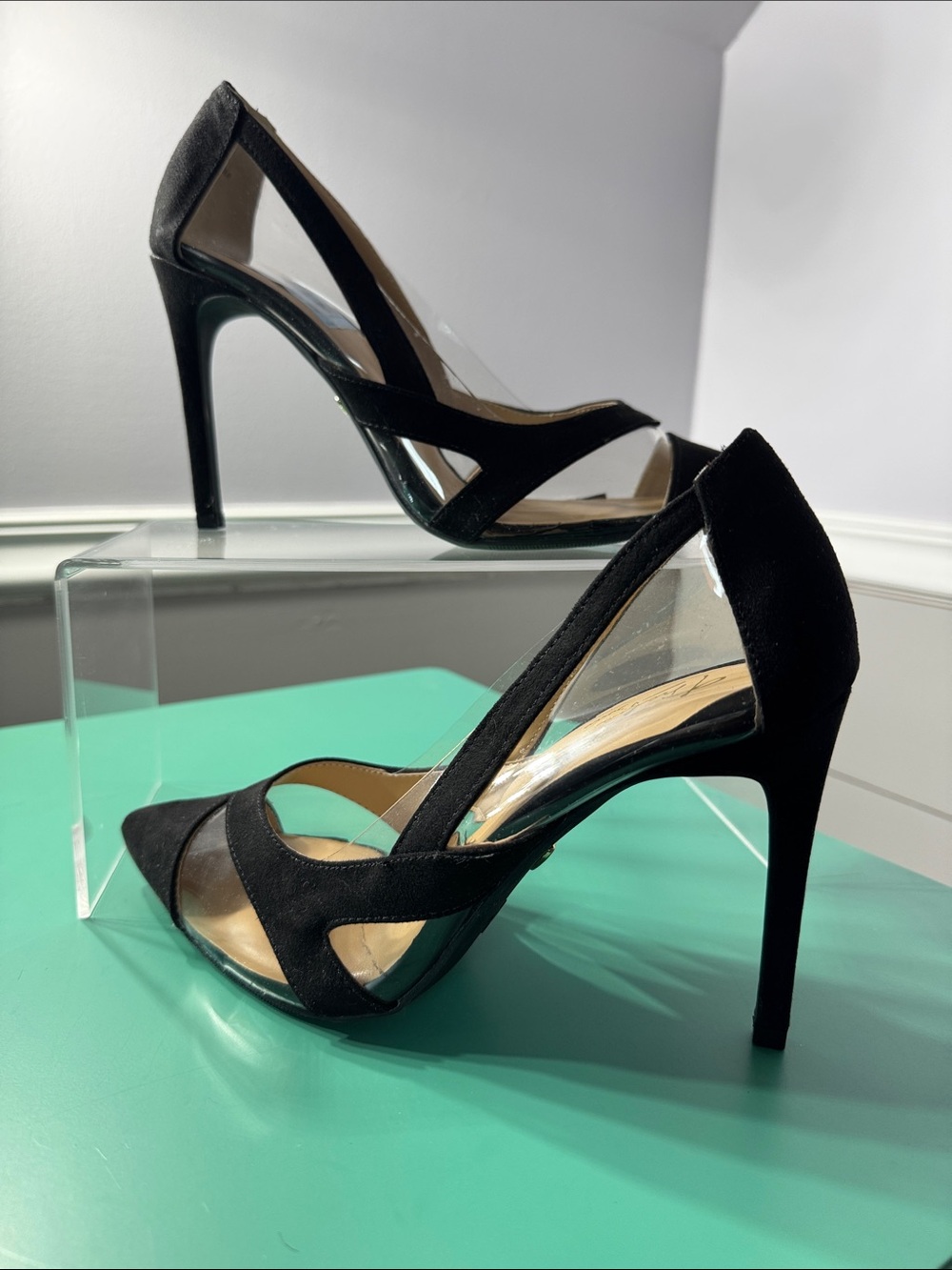 Thalia - Sodi- Black Suede Pointed-Toe Cutout Stiletto Heels - Size 9.5 New!!!!